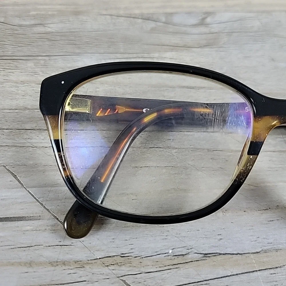 Coach HC6103 5443 Cat Eye Black Tort Gltr Varsity‎ Stripe Womens Eyeglasses 54mm